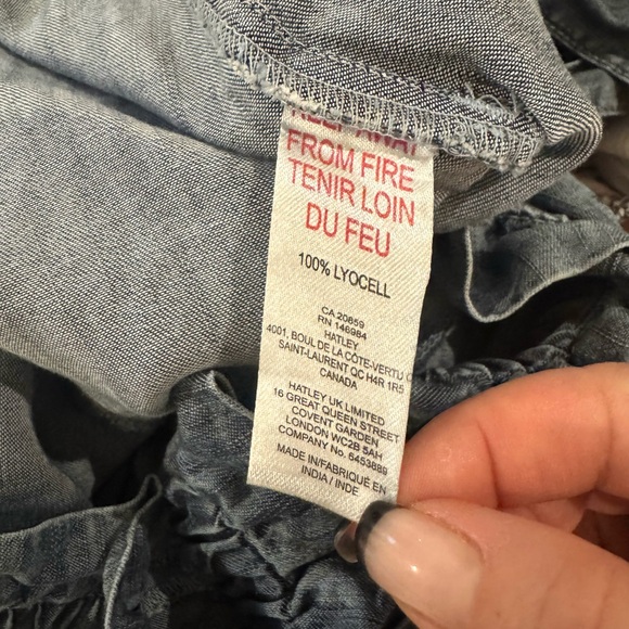 HATLEY Cassie High Waist Denim Blue Shorts (M) - Picture 6 of 6